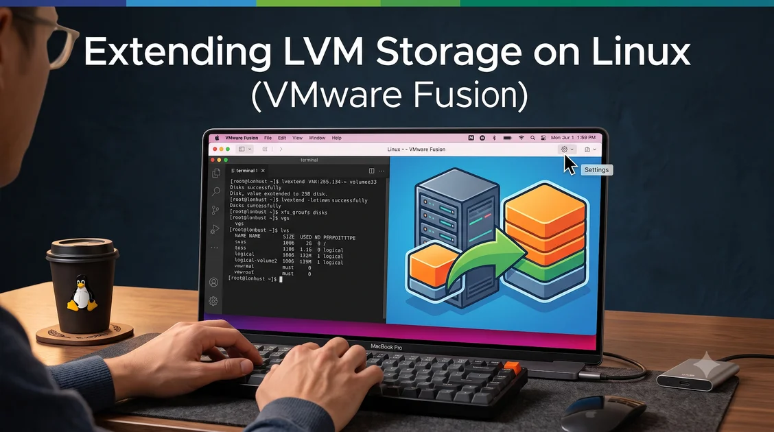Extending LVM Storage on Linux (VMware Fusion) cover image